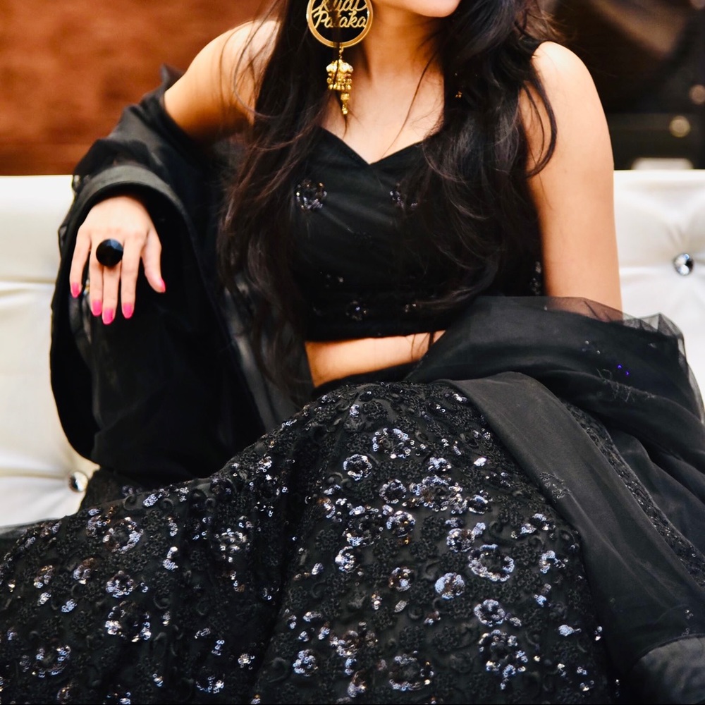Black sequins ethnic wear lehenga - Picture 13 of 13